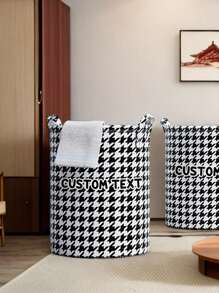 Custom Name Text Foldable Clothes Bucket Storage Basket Bathroom Storage Basket Toys Clothing Storage Basket Laundry Basket Bag Sundries Basket