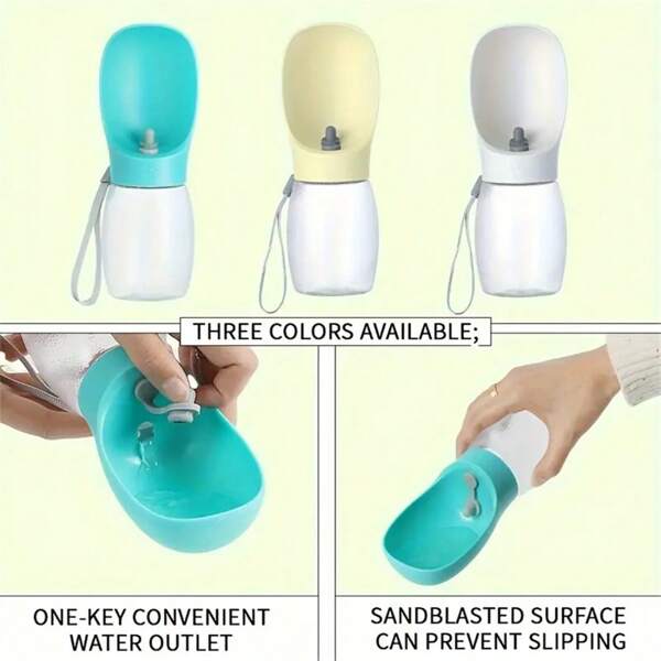 Leak-Proof Pet Water Bottle - Durable Plastic Pet Hydrator With Ergonomic Handle And Anti-Spill Design, Suitable For Outdoor Walking, Hiking, Travel - Available In Yellow, Blue, White, Pet Hydration Gear | Ergonomic Pet Bottle | Durable Plastic Bottle, Dog Water Dispenser