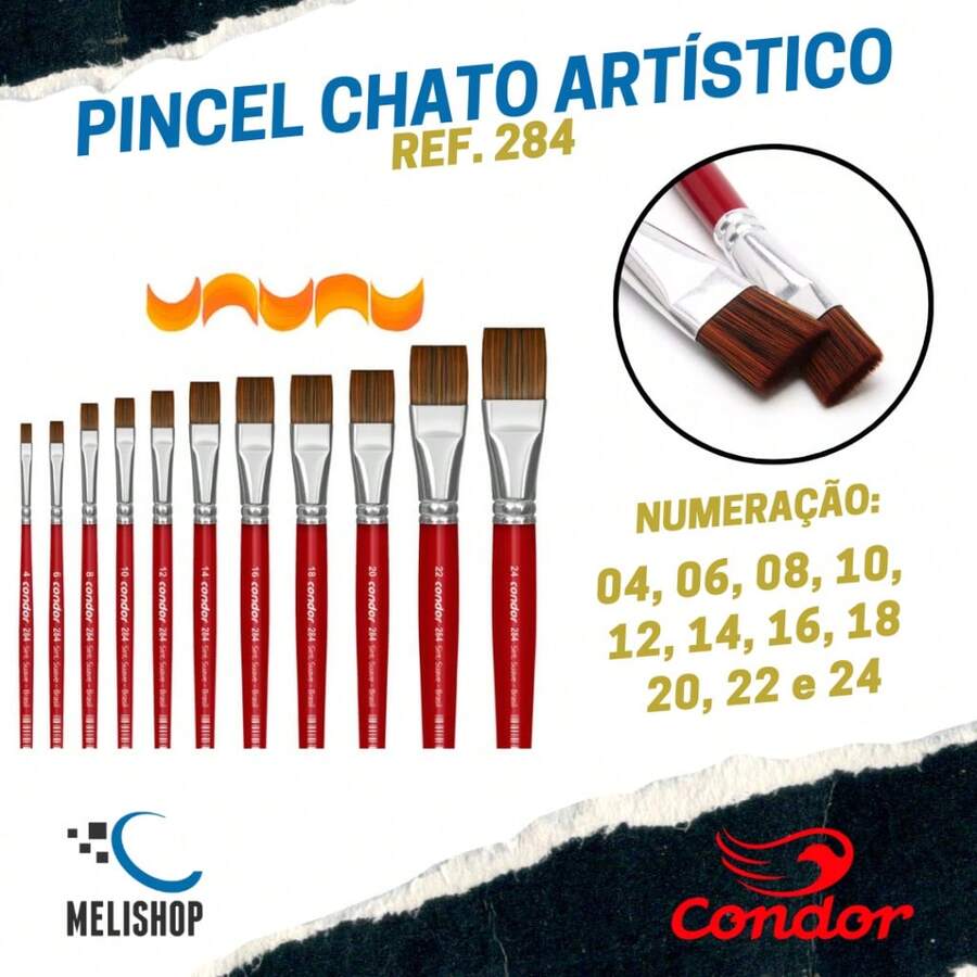 Flat Artistic Brush - REF. 284 Red Handle Condor School Crafts - (284 - 16) - Xem 1
