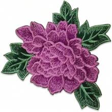 Chante Iron On Embroidered Flower Patches/Appliques, Purple - 1 - View 2