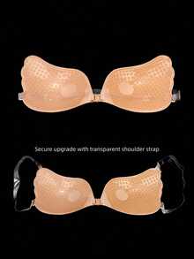 Adhesive Invisible Bra For Women Sticky Silicone Push Up Bra With Transparent Straps - Multicolor - View 4