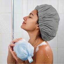 Cap For Women, Large Waterproof Shower Bonnet Washable Elastic Band Bath Hair Hat For Long Hair, Braids(Green) : Beauty & Personal Care