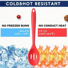 4 Pcs Kitchen Silicone Cooking Spoons Set Heat Resistant Nonstick Mixing Slotted Spoons Large Serving Spoons For Kitchen Cooking Baking Stirring Dishwasher Safe Mixed Colors