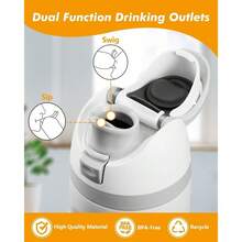 19oz Stainless Steel Insulated Sports Water Bottle - Dual Drink, Portable & Durable For Outdoor Activities - 白色 - 查看 5