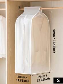 1pc Clothes Dust Cover Garment Hanging Bag, 3D Household Clothes Dust Proof Cover Full Wrap Thickened Organizer Bag, Semi-Transparent Plastic Garment Bag