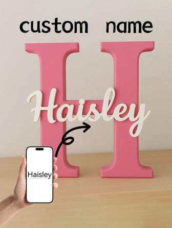 1 pieza Decoración personalizada con letra tridimensional con nombre, modelo paramétrico de letra impreso en 3D, Suministros de decoración del hogar personalizada, Manualidades personalizadas, Regalos de cumpleaños, Decoración de graduación personalizada con etiquetas de nombre