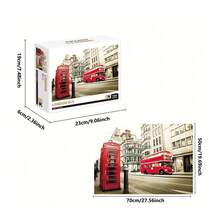 1 盒 1000 片高品质成人拼图，风景、油画、多肉植物、伦敦巴士、梦幻湖、热气球，27.56 X 19.68 英寸/70 X 50 厘米，厚纸板成人拼图玩具，益智减压趣味家庭游戏，适合家庭、客厅和办公室装饰，很棒的圣诞礼物