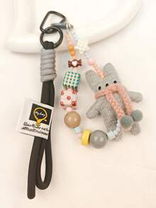 Nuevo lindo colgante de conejo, llavero de animal de dibujos animados, adorno colgante para mochila, accesorio de moda, adecuado para bolsos, regalo para mujeres, suministros para el Día Nacional de Arabia Saudita - Multicolor - Ver 7