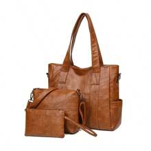 Juego de 3 piezas: bolsos de moda para mujer, cartera, bolso de mano, bolso de hombro, bolso de tapa