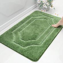 Soft & Absorbent Non-Slip Bathroom Rugs - Polyester Washable Thick Shower Bathroom, Bathtub And Sink 20x32 - Green - View 3