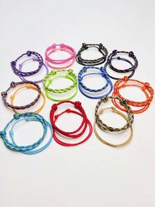 2 Stücke bunte Nylonseil gewachste Faden Armbänder, modisch verstellbar peruanisch geknüpftes gewebtes Armband für Alltag & Feiertage