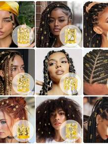 220 Pcs Viking Gold Hair Accessories For Braids Loc Jewelry For Women Hair Dreadlock Metal Hair Beads Rings Cuffs For Braids Beard Decoration