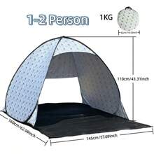 1pc Newest Pop Up Beach Tent, Auto Open, Portable, Lightweight. Large Mesh Window For Ventilation, Keeping Cool While Enjoying Outdoor Views. Suitable For Park, Beach, Sports Events All-Day Sun Shelter