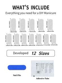 24 piezas de uñas postizas francesas largas y cuadradas con rayas de gel de colores contrastantes, lunares, aptas para damas y niñas en fiestas, citas y salones de manicura, con 1 pieza de pegamento de gelatina y 1 pieza de lima