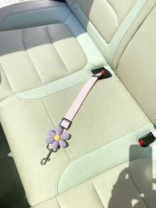 1 件花朵图案宠物牵引绳，狗猫车载安全带，长度可调