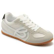 Women's Lightweight Lace-Up Sneakers With Breathable Mesh Panels And Cushioned Sole For Everyday Comfort - White - View 1
