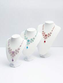 1个黑色项链展示架珠宝颈部模特项链展示架胸像架珠宝展示柜返校季、房间装饰 - 黑色 - 查看 11