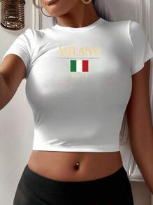 Camisetas de manga corta para mujer de moda de MILANO Italia