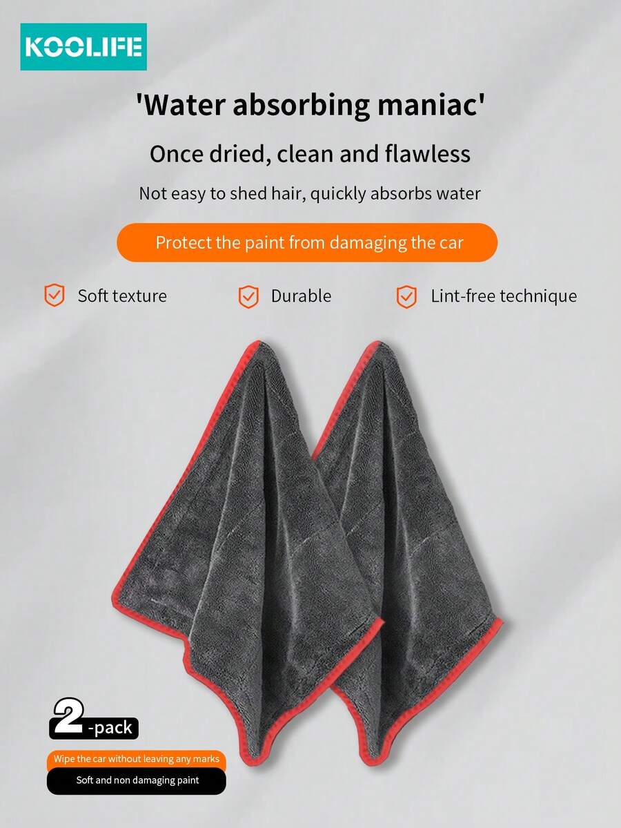 Chiffon De Séchage Super Absorbant Pour Lavage De Voiture, Grande Taille, 30x30cm, 5 Pièces