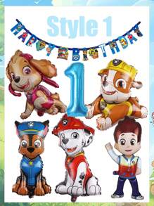 Paw Patrol Dog Patrol Geburtstags-Themen-Set, Ryder Archi Daily Flauschiger Aluminiumfolie Luftballon Kombination, Paw Patrol Geburtstags-Party Dekorationsartikel