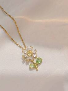 1 件女孩闪亮雏菊和向日葵吊坠项链