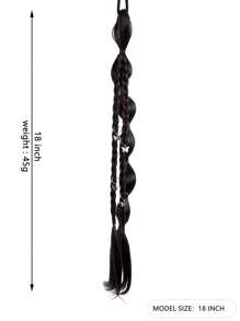 Long Braided Ponytail Extension With Hair Tie Straight Wrap Around Hair Extensions Ponytail Natural Soft Synthetic Hair Piece For Women Daily Wear