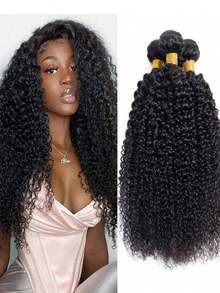 Afro Kinky Curly Bundles 1/3/4PCS Human Hair Extensions 100% Unprocessed Virgin Human Hair Weave Bundles Jerry Curly Human Hair Bundles - Multicolor - View 4