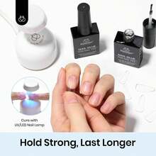 9 In 1 Gel Nail Glue For Acrylic Nails Tips, 2 Pcs 10ml Super Strong Nail Glue For Clear False Nails Tips Base Coat Rhinestones Blooming Art Gel Long Lasting U V Light Cure