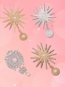 3件珍珠吊坠，适合女士制作项链、头饰、钥匙扣、吊饰、耳环。打造您自己的特色女士珠宝。DIY配饰。婚礼珠宝