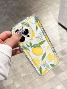 高品质透明手机壳，带有黄色花朵和柠檬设计，防震防刮保护套，兼容 Apple 16、11、12、13、14、15 Pro Max Plus、XR、16 Pro Max 和 Galaxy S10、S20、S21、A53 5G、A50、S21 Ultra、A32 5G，是送给朋友的理想礼物，防水防摔