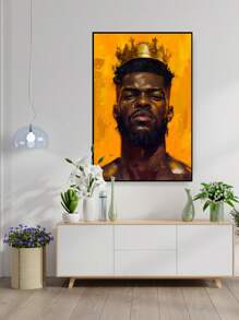 1pc African American Wall Art Kings And Queens Canvas Prints Woman Poster Gold Crown Painting Home Wall Decor Unframed