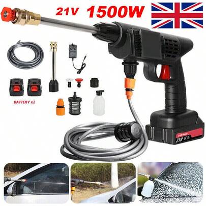 2 Battery Portable Cordless Car High Pressure Washer Jet Water Wash Cleaner Gun(Without Bucket)