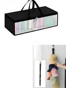 [With Window] Baseball Cap Storage Dust Proof Bag, Hat Container, Organizer Box, Portable Dust Free Cap Storage Holder - Multicolor - View 10