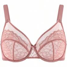 Minimizer Bras Women Full Coverage Underwire Bras Plus Size Lifting Lace Bra Heavy Breast - Light Coral - View 3