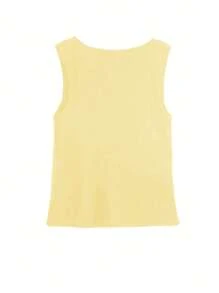 Vintage Chic Fashionable Elegante Metal Botão Frente Aberta Cor Sólida Sem Mangas Gola Redonda Jaqueta de Negócios Colete de Trabalho Slim Modesto Minimalana Casual Top Regata Colete de Malha Suéter para Mulheres