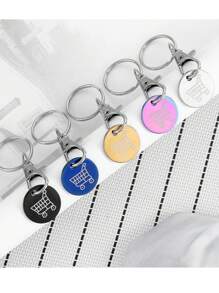 1 Peça/3 Peças Token de Carrinho de Compras, Chaveiro de Metal Inoxidável, Enfeite de Chaveiro com Chave de Desbloqueio de Carrinho, Acessório de Chaveiro