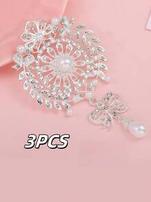 3件珍珠吊坠，适合女士制作项链、头饰、钥匙扣、吊饰、耳环。打造您自己的特色女士珠宝。DIY配饰。婚礼珠宝