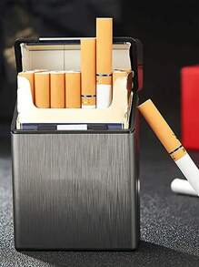 1pc Personalized Cigarette Case With Customized Engraved Text - Ideal Gift For Father, Boyfriend Or Groom - Fashionable Men's Accessory