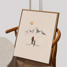 1pc Gift Travel Mountains Hiking With Dogs Art Print Landscape Cartoon Posters Canvas Painting Nordic Wall Arts Picture Kids Room Home Decor No Frame