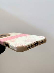 Einfache 2-in-1 Imitatledertasche mit vintage Blumen-Ausschnitt Anti-Sturz Handyhülle für Apple
