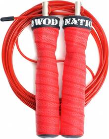 WOD Nation Attack Speed Jump Rope : Adjustable Jumping Ropes : Unique Two Cable Skipping Workout System : One Thick And One Light 11 Foot Cable : Perfect For Double Unders : Men And Women - Red - View 2