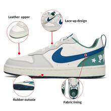 Nike COURT BOROUGH LOW RECRAFT BGCN 低帮复古运动鞋，轻便运动休闲鞋 HM3722-141 - 白-灰 - 查看 1