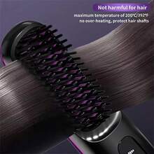 Portable Wireless Hair Straightener Comb - USB Rechargeable, 3-Level Temperature Control, Negative Ion Technology For Long-Lasting Shine, LED Display, Lightweight & Perfect For Travel - Black - View 4