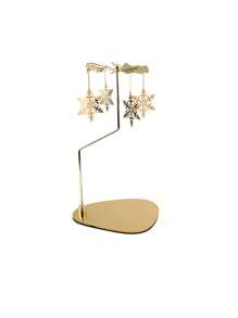 1 件北欧风格奢华不锈钢三角形可旋转烛台，镂空雕刻烛台，自动旋转香薰蜡烛架，防锈家居装饰，适合圣诞节、情人节、婚礼、生日派对、浪漫烛光晚餐