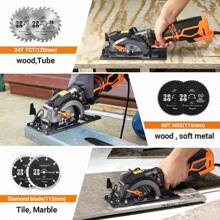 DOVAMAN Circular Saw With Metal Handle, 6 Blades(4½", 4¾"), Cutting Depth 1-11/16" (90°), 1-3/8" (45°), Laser Guide, Corded Saw For Wood