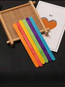 50 piezas de palitos de madera viejos para paletas, moldes de palitos de helado, barras de helado casero de madera, palitos de madera de colores para manualidades de niños, suministros de manualidades para actividades entre padres e hijos