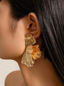 Pendientes con diseño exagerado de hoja de arce 2025 para mujeres, pendientes geométricos con perforaciones de estilo punk, joyas punk, joyería steampunk