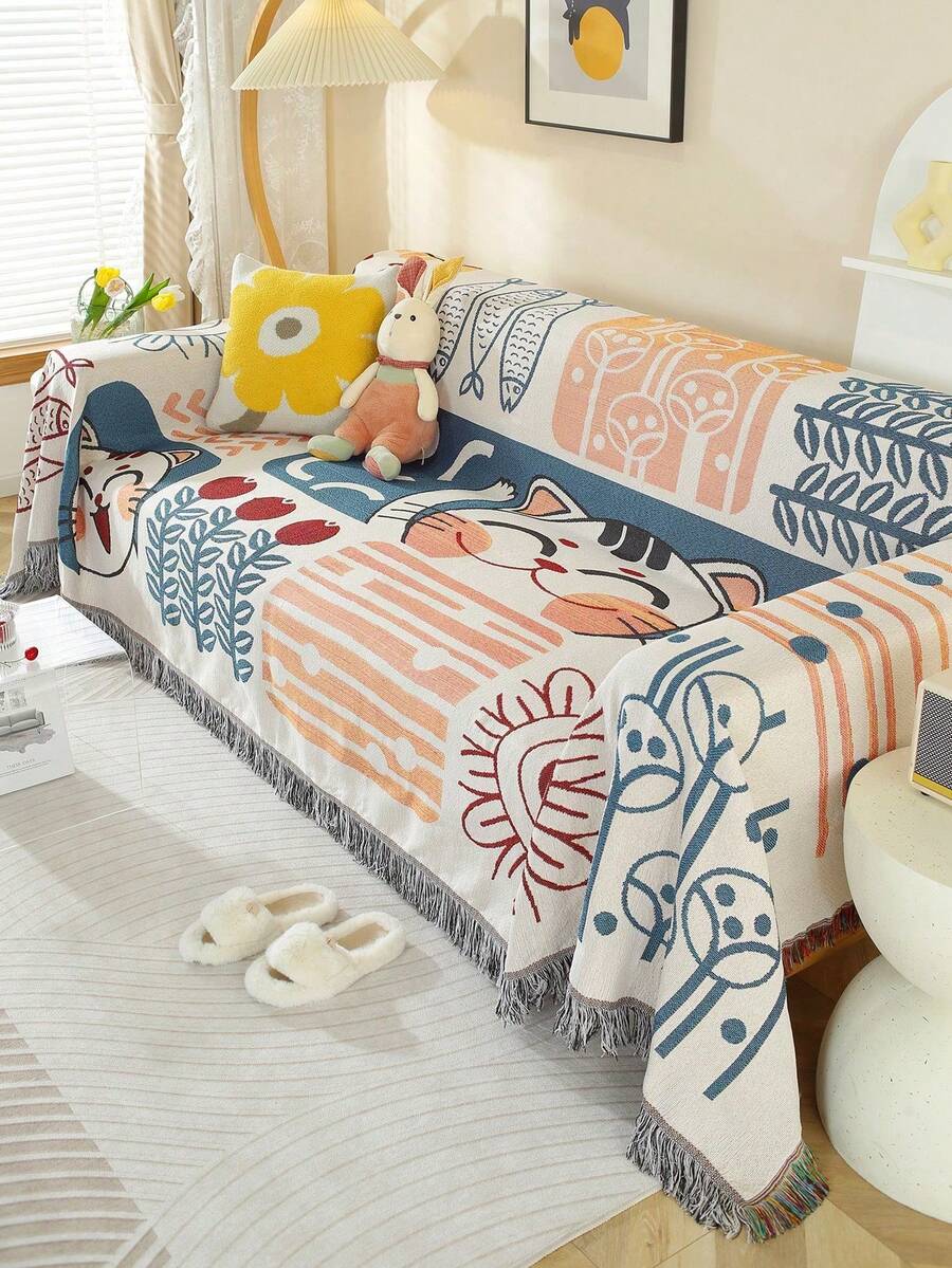 1pc Outdoor Picnic Blanket, Camping Mat, Lawn Carpet, Portable Mat, Tent Pad, Multi-Purpose Tablecloth, Campervan Rug, Sofa Cover, Throw Blanket, Nap Blanket, All-Season Double-Sided Sofa Cover, Backrest Slipcover, Full Sofa Cover Couch Cover Sofa Covers Room Decor Living Room Decor - Multicolor - View 1