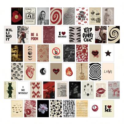 50pcs Downtown Style Women Posters, Wall Art Prints Decor For Bedroom, Wall Collage Kit For Room Aesthetic, Vintage Dorm Gallery Downtown Home Decor Vinyl Decal, For Bedroom Decor, Room Decor Items Wall Decor Bathroom Decor Room Decoration Stuff Living Room Decor House Decor Home Decor Living Room Wall Paper Wallpapers School Decor School Surprise Dormitory Decor Back To School School Supplies