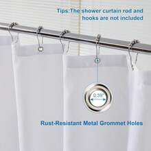 White Shower Liner Cloth Waterproof, Soft White Shower Curtain Liner Fabric With Weighted Stones, Washable Shower Curtain And Liner 2-In-1, 120G Heavy Duty, 12 Grommet Holes, 72 X 72 Inches - Green - View 11